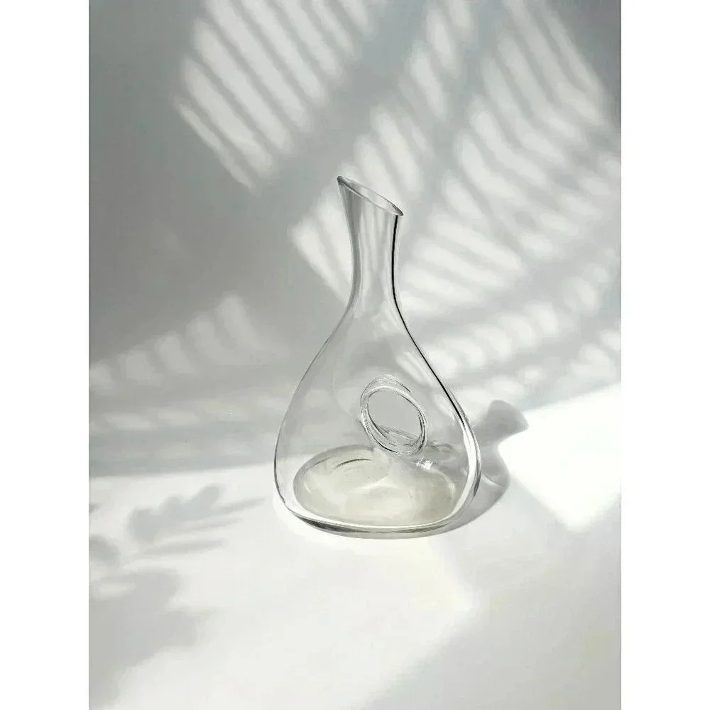 Vintage Lenox Tuscany Round Clear Asymmetrical Glass Decanter